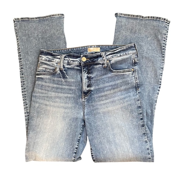 Kut from the Kloth Natalie Fab Ab Boot Cut Flare Leg Blue Denim Jeans Size 12 - Picture 5 of 15